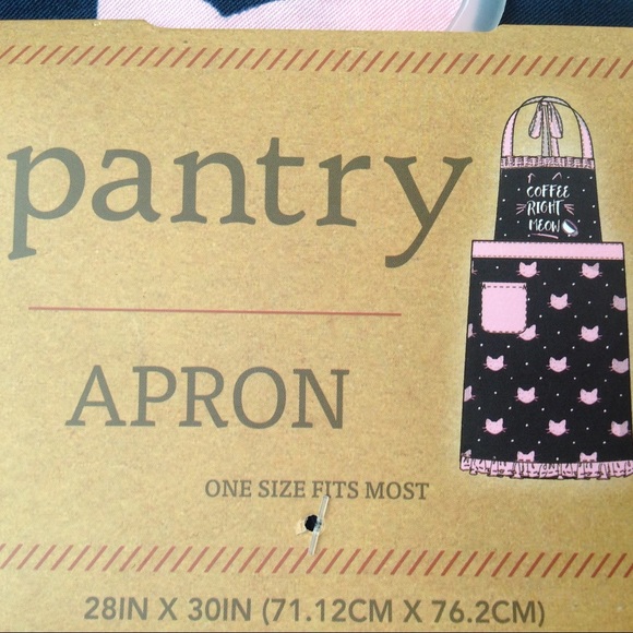 Pantry Apron Coffee Right Meow NWT Blue Pink NWT - Picture 14 of 16